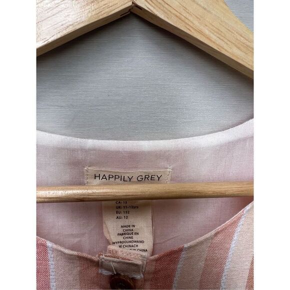 Happily Grey Kids striped lined Relaxed fit short dress size 12 - Picture 4 of 6